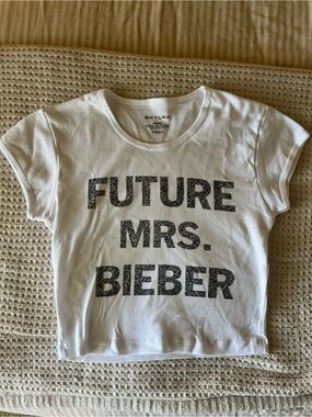 Skylrk White 'Future Mrs. Bieber' Short Sleeve Women’s Baby Tee